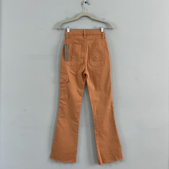 NWT Hudson Utility Faye Ultra High Rise Clay Orange Bootcut Crop Pants - Picture 2 of 6